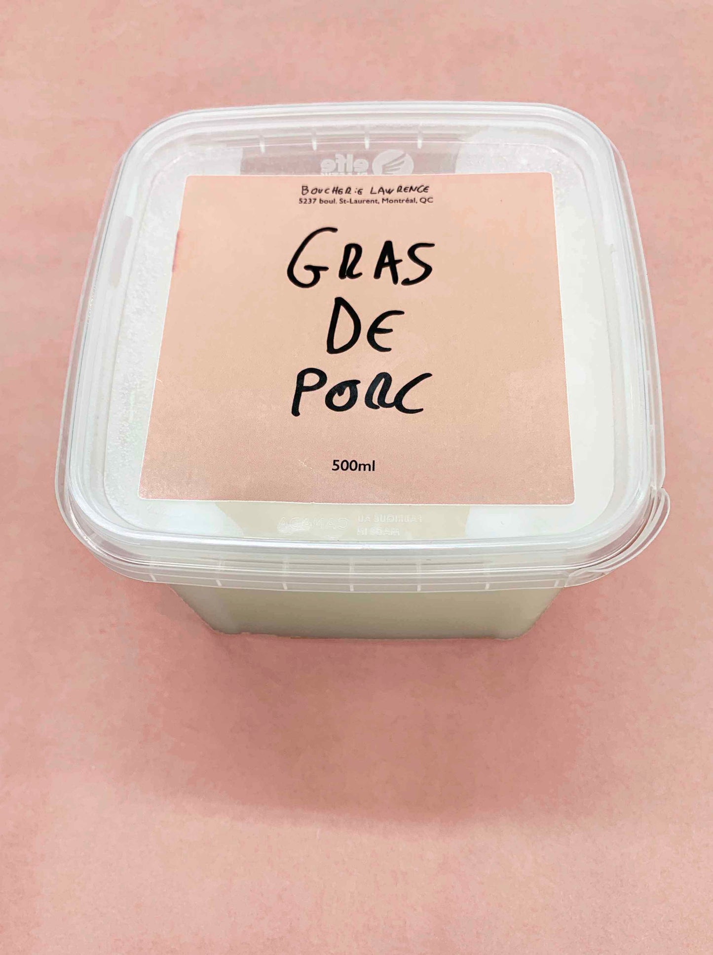 gras de porc, 500 ml